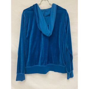 Danskin Now Womens Sweatshirt Hoodie Size XL Blue Velvet Full Zip Athleisure